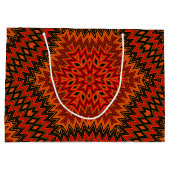 抽象芸術モダンモザイク万華鏡瓦パターン ラージペーパーバッグ (裏面)