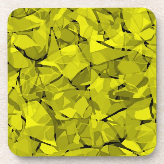 抽象芸術モダンモザイク結晶タイルパターンプリント コースター (正面)