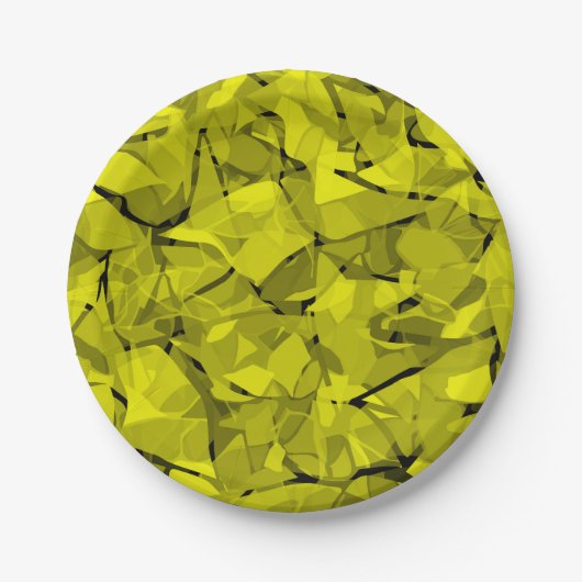 抽象芸術モダンモザイク結晶タイルパターンプリント ペーパープレート (正面)