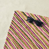 抽象芸術モダンモノグラムサマーピンクイエロー金ゴールド ビーチタオル (インサイチュ)