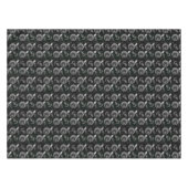 抽象芸術モダンモノワ葉ールアップル黒グレー テーブルクロス (正面(横))