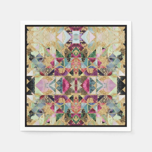 抽象芸術モダンモロッコアジア装飾用デコールtr スタンダードカクテルナプキン (正面)