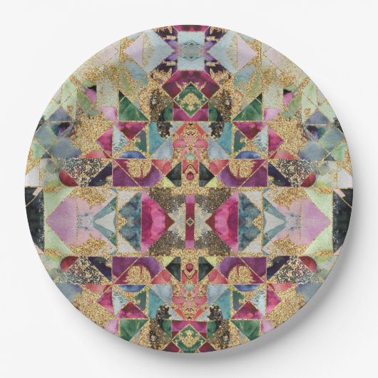 抽象芸術モダンモロッコアジア装飾用デコールtr ペーパープレート (正面)