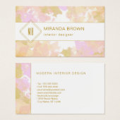 抽象芸術モダンユニークカラーのロゴピンク金ゴールド (正面&裏面)