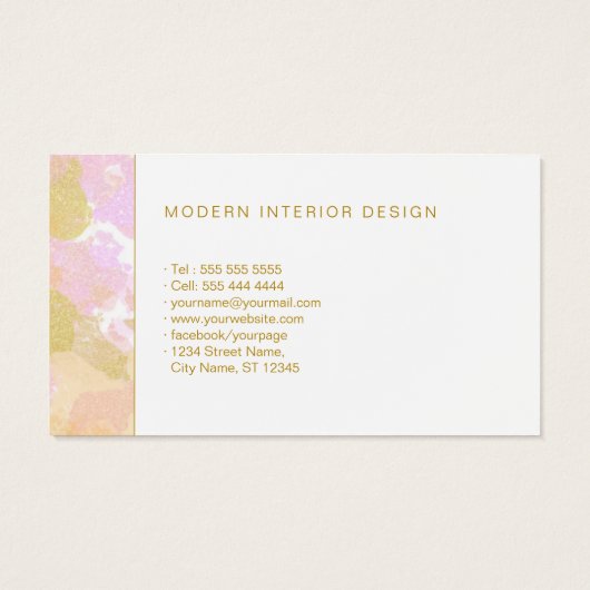 抽象芸術モダンユニークカラーのロゴピンク金ゴールド (裏面)