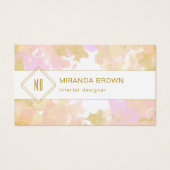 抽象芸術モダンユニークカラーのロゴピンク金ゴールド (正面)