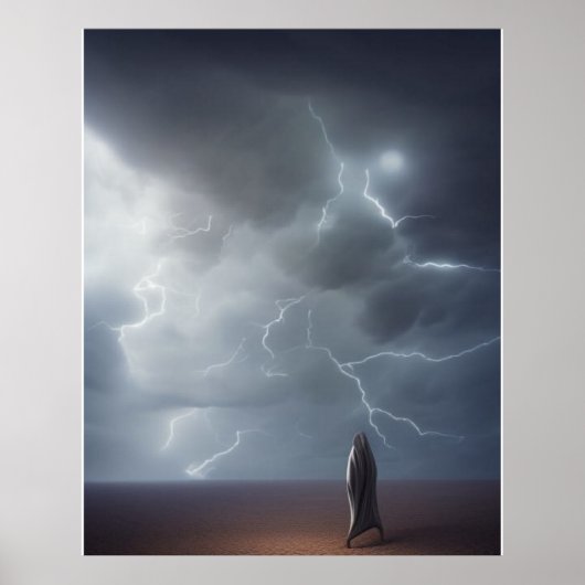 抽象芸術モダンユニーク横水面 ポスター (正面)