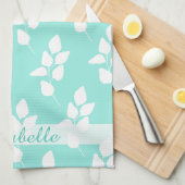 抽象芸術モダンユーカリ枝模様 | キッチンタオル (四つ折り)