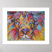 抽象芸術モダンライオン 箔ポスター (正面)