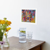 抽象芸術モダンライオン 箔ポスター (レイダウン (キッチン))