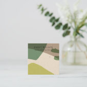 抽象芸術モダンライムグリーンクラフトイヤリングディスプレイ スクエア名刺 (スタンド正面)