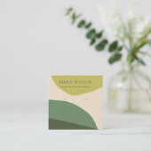 抽象芸術モダンライムグリーンクラフトイヤリングディスプレイ スクエア名刺 (スタンド正面)
