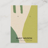 抽象芸術モダンライムグリーンクラフトイヤリングディスプレイ 名刺 (正面)
