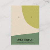 抽象芸術モダンライムグリーンクラフトイヤリングディスプレイ 名刺 (正面)