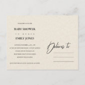 抽象芸術モダンライムグリーンクラフト赤ちゃんシャワー インビテーションポストカード (裏面)