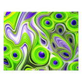 抽象芸術モダンライムグリーン、白と黄色 フォトプリント (正面)