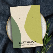 抽象芸術モダンライムグリーンKRAアートイヤリングディスプレイ