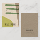 抽象芸術モダンライムグリーンKRAアートイヤリングディスプレイ 名刺 (正面/裏面)