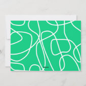 抽象芸術モダンラインアートイン緑カスタム写真 シーズンカード (裏面)