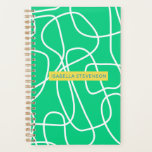 抽象芸術モダンラインアート(緑パーソナライズされた) プランナー手帳<br><div class="desc">抽象芸術モダンラインアートイングリーンパーソナライズされたプランナー</div>