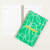 抽象芸術モダンラインアート(緑パーソナライズされた) プランナー手帳 (ディスプレー)