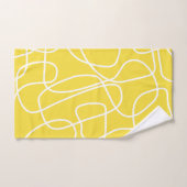 抽象芸術モダンラインアートin黄色かわいい バスタオルセット (ハンドタオル)