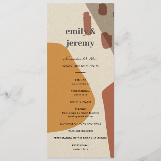 抽象芸術モダンラスト結婚アート式計画 メニュー (正面)