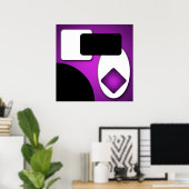 抽象芸術モダンリッチパープルシェイプAP0006 ポスター (ホームオフィス)