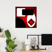 抽象芸術モダンリッチレッドシェイプAP0006 ポスター (ホームオフィス)