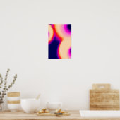 抽象芸術モダンリブ付きガラスсオールロ勾配 ポスター (キッチン)