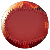 抽象芸術モダンレッドクリームファンタジーのフラクタル名 ソフトボール (正面左)