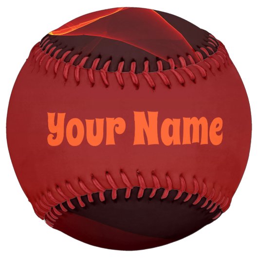 抽象芸術モダンレッドクリームファンタジーのフラクタル名 ソフトボール (正面)