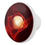 抽象芸術モダンレッドクリームファンタジーフラクタル セラミックノブ (右)