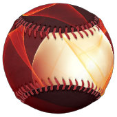 抽象芸術モダンレッドクリームファンタジーフラクタル ソフトボール (裏面)