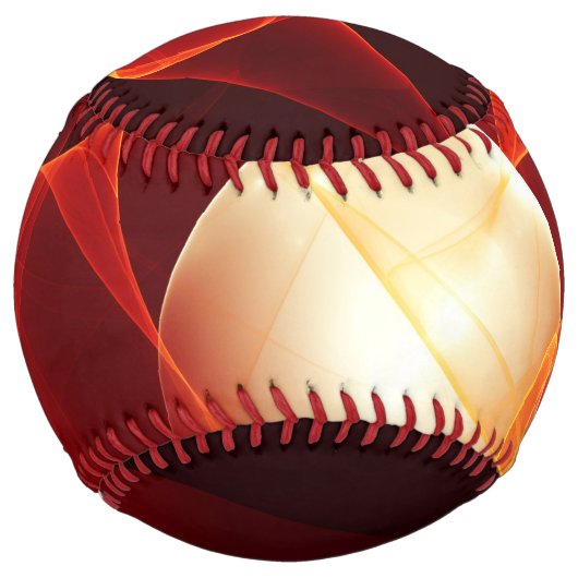 抽象芸術モダンレッドクリームファンタジーフラクタル ソフトボール (裏面)