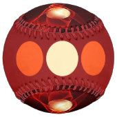 抽象芸術モダンレッドクリームファンタジーフラクタル ソフトボール (裏面)