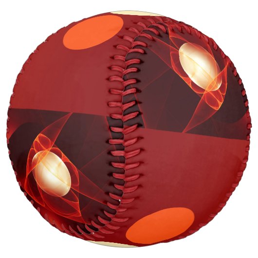 抽象芸術モダンレッドクリームファンタジーフラクタル ソフトボール (アングル)