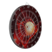 抽象芸術モダンレッドクリームファンタジーフラクタル ダーツボード (正面左)