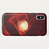 抽象芸術モダンレッドクリームファンタジーフラクタル Case-Mate iPhoneケース (裏面(横))
