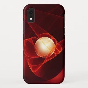 抽象芸術モダンレッドクリームファンタジーフラクタル iPhone XRケース