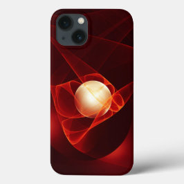 抽象芸術モダンレッドクリームファンタジーフラクタル iPhone 13ケース