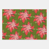 抽象芸術モダンレッドポインセティアホリデイ大事な行事 ラッピングペーパーシート (正面3)