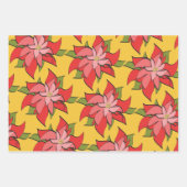 抽象芸術モダンレッドポインセティアホリデイ大事な行事 ラッピングペーパーシート (正面)