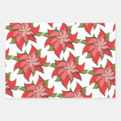 抽象芸術モダンレッドポインセティアホリデイ大事な行事 ラッピングペーパーシート (正面3)