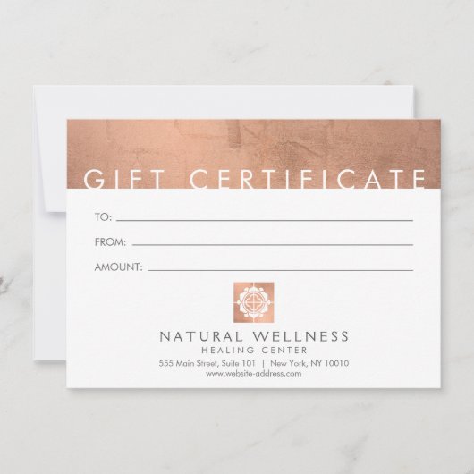 抽象芸術モダンローズゴールドウェルネス商品券 (正面)