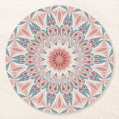 抽象芸術モダン万華鏡のように千変万化するパターンマンダラフラクタルアート ラウンドペーパーコースター (正面)