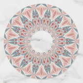 抽象芸術モダン万華鏡のように千変万化するパターンマンダラフラクタルアート ワイングラスタグ (裏面)