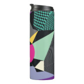 抽象芸術モダン三角形の背景パターン タンブラー (回転右)