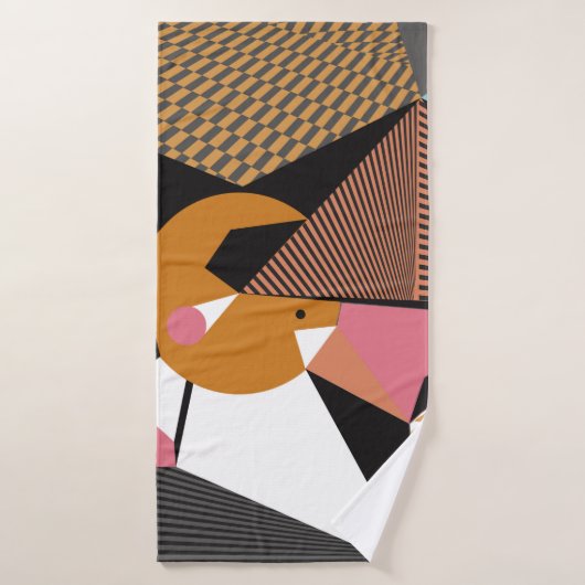 抽象芸術モダン三角形の背景パターン バスタオル (バスタオル)