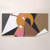 抽象芸術モダン三角形の背景パターン バスタオル (バスタオル)